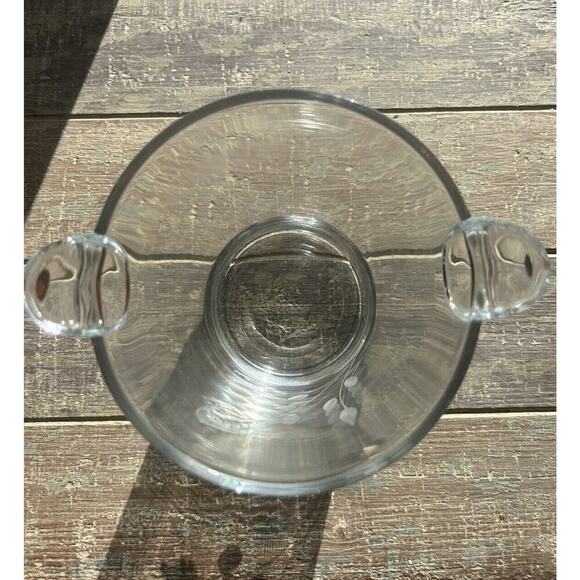Vintage Cristal Mode Ice Bucket Hand Crafted Italy Silver Leaf Etched Glass - Picture 5 of 13